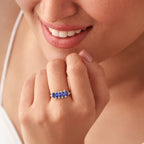 Luxuriant - AAA Tanzanite & Lab Grown Diamond (SI/G-H) 5 Stone Ring in Rhodium Overlay Sterling Silver 1.40 Ct._8572146_2
