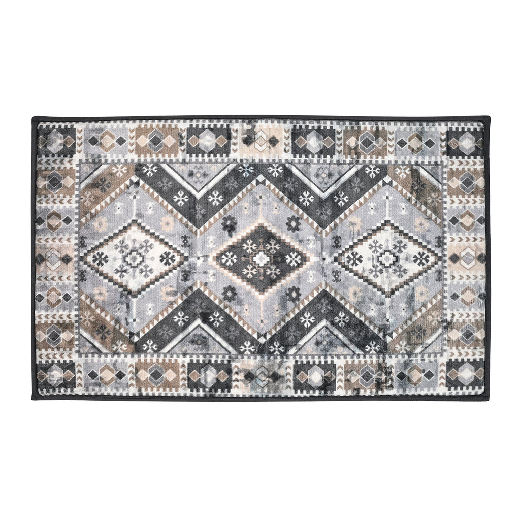 LIVMORE Patterned Rug and Door Mat (Size 50x1 cm) - Grey_8572171