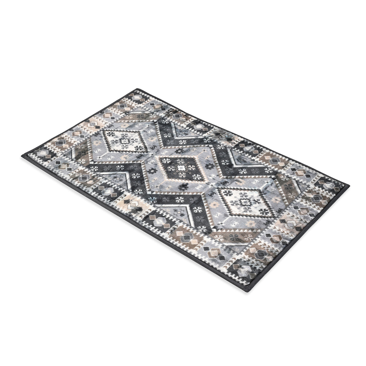 LIVMORE Geometric Print Memory Foam Non-Slip Bath Mat (50 x 80 cm) - Grey &amp; Brown V32576492 2