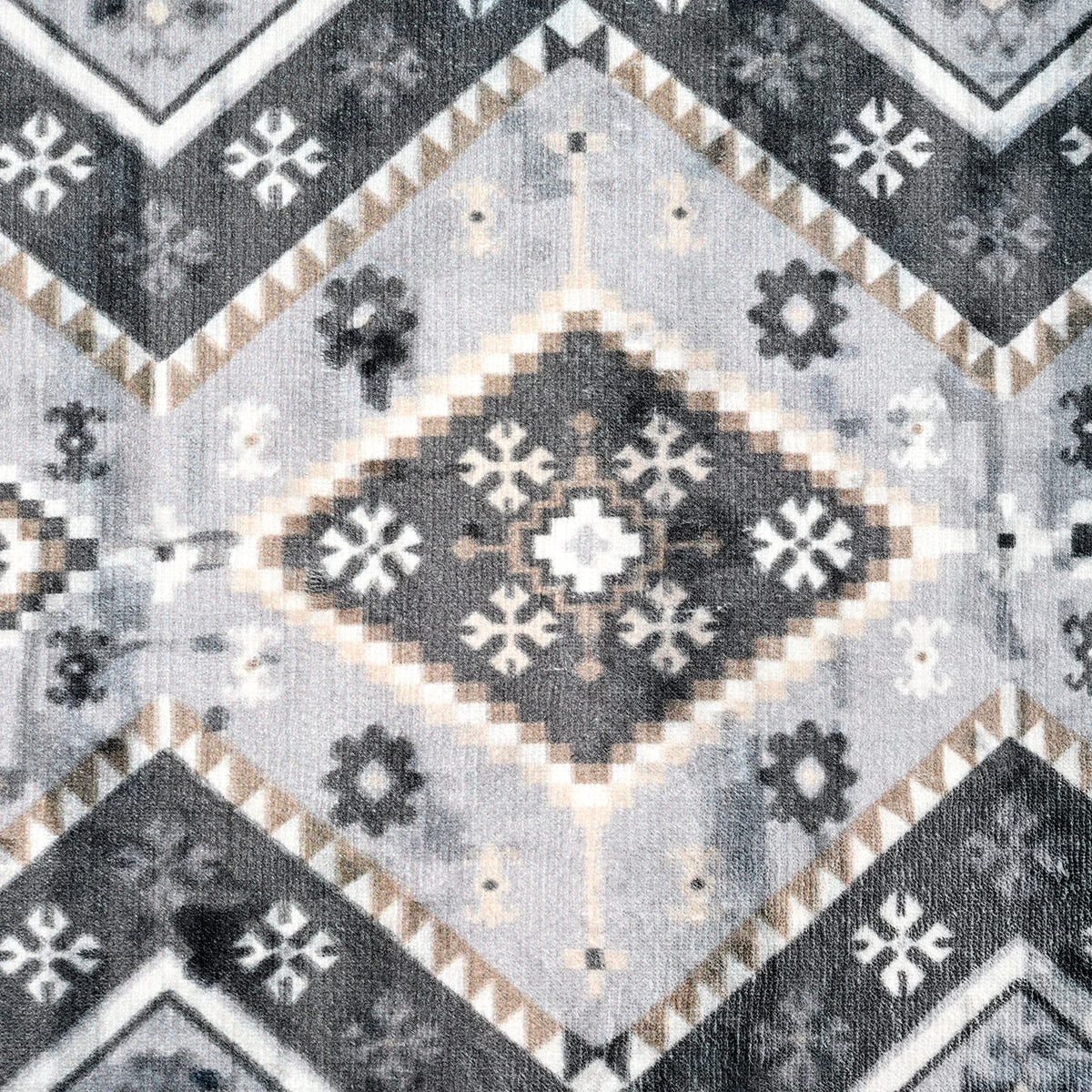 LIVMORE Geometric Print Memory Foam Non-Slip Bath Mat (50 x 80 cm) - Grey &amp; Brown V32576492 4