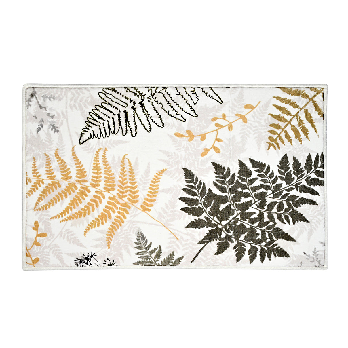 LIVMORE Printed Memory Foam Non-Slip Bath Mat (50 x 80 cm) - Green &amp; Beige 8572173 0