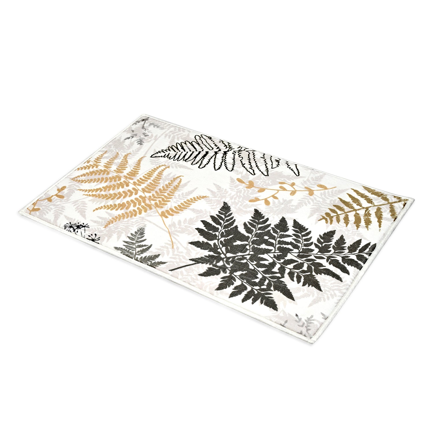 LIVMORE Printed Memory Foam Non-Slip Bath Mat (50 x 80 cm) - Green &amp; Beige 8572173 2