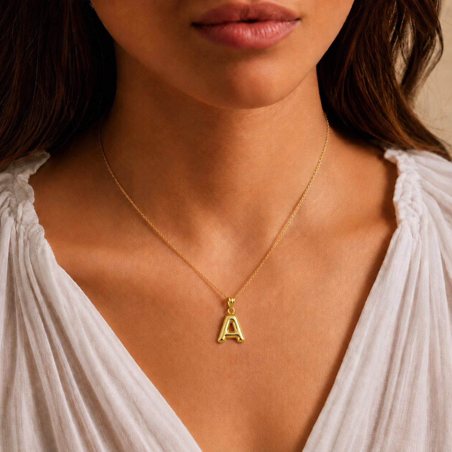 9K Yellow Gold A Initial Pendant 8572174 2