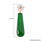 D'Joy - Enhanced Green Jade & White Mother Of Pearl Drop Earring with Push Back in Yellow Gold Plated Sterling Silver 35.00 Ct._8572199_4