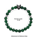 Green Jade Stretchable Wolf Charm Bracelet (Size - 7.5) 110.00 Ct._8572202_5