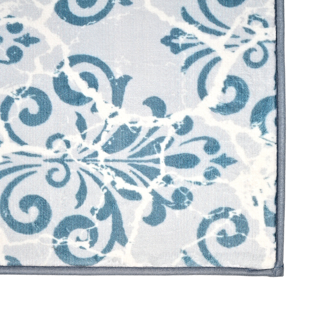 LIVMORE Printed Memory Foam Non-Slip Bath Mat (50 x 80 cm) - Dusty Blue &amp; White V32580909 3