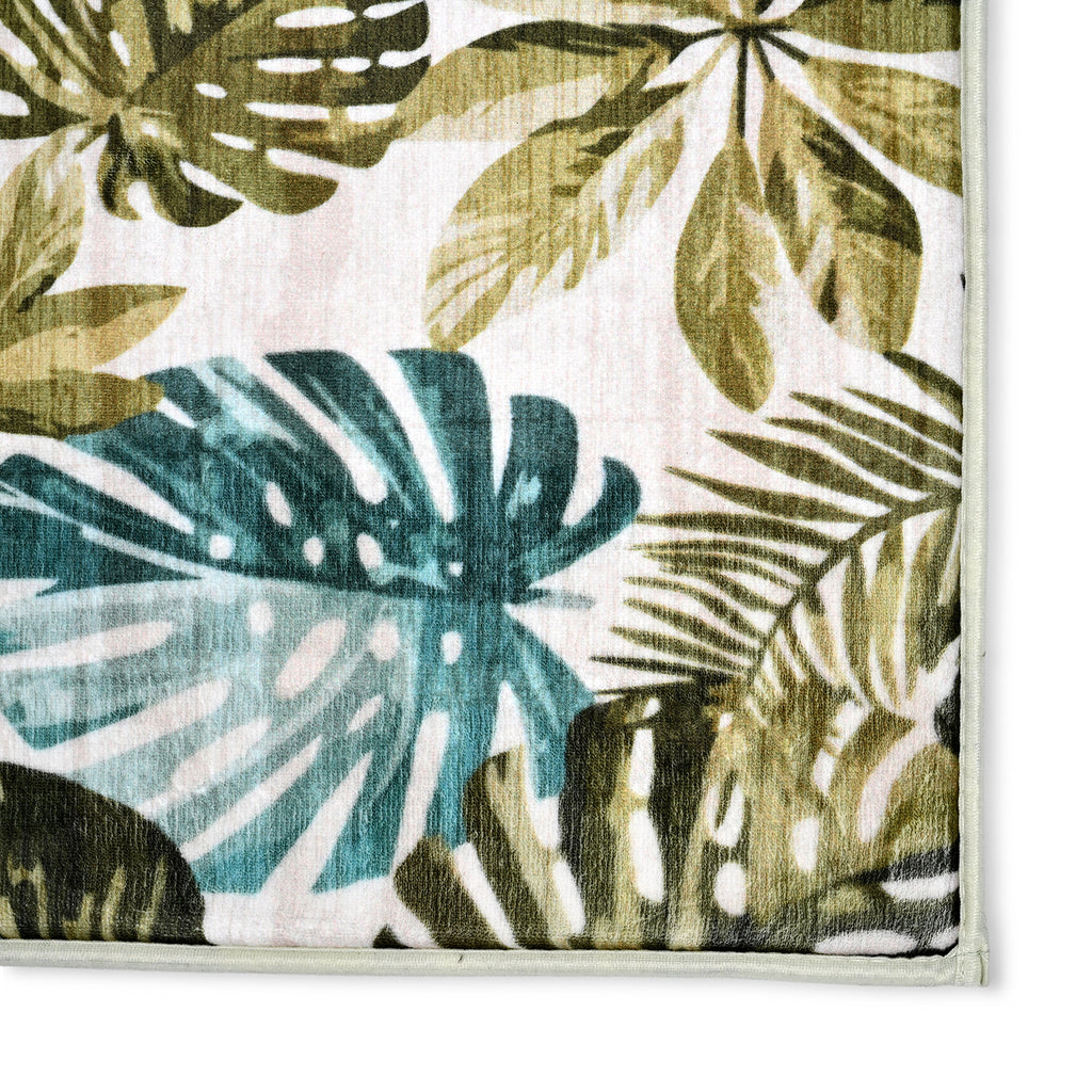LIVMORE Patterned Rug and Door Mat (Size 50x1 cm) - Green_8572215_4