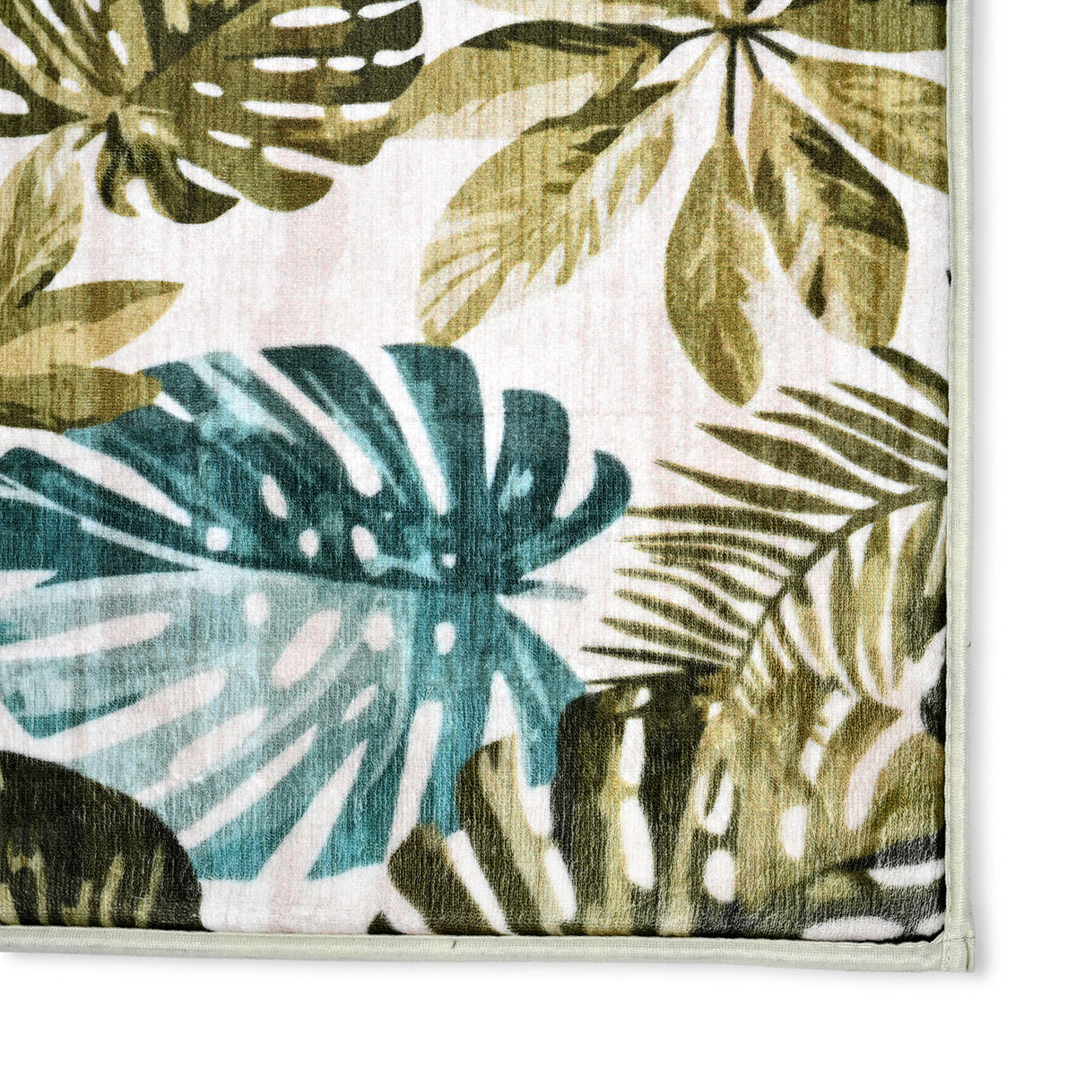 LIVMORE Printed Memory Foam Non-Slip Bath Mat (50 x 80 cm) - Green &amp; Beige V32577033 3