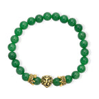 Green Jade Stretchable Lion Charm Bracelet (Size - 7) 115.00 Ct._8572244