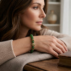 Green Jade Stretchable Lion Charm Bracelet (Size - 7) 115.00 Ct._8572244_1