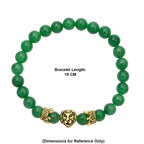 Green Jade Stretchable Lion Charm Bracelet (Size - 7) 115.00 Ct._8572244_5