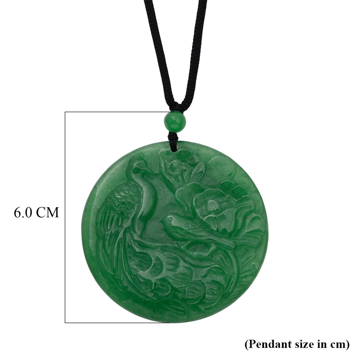 Green Jade Adjustable Carved Phoenix Necklace with Cotton Thread (Size - 28) 145.00 Ct. V32528583 7