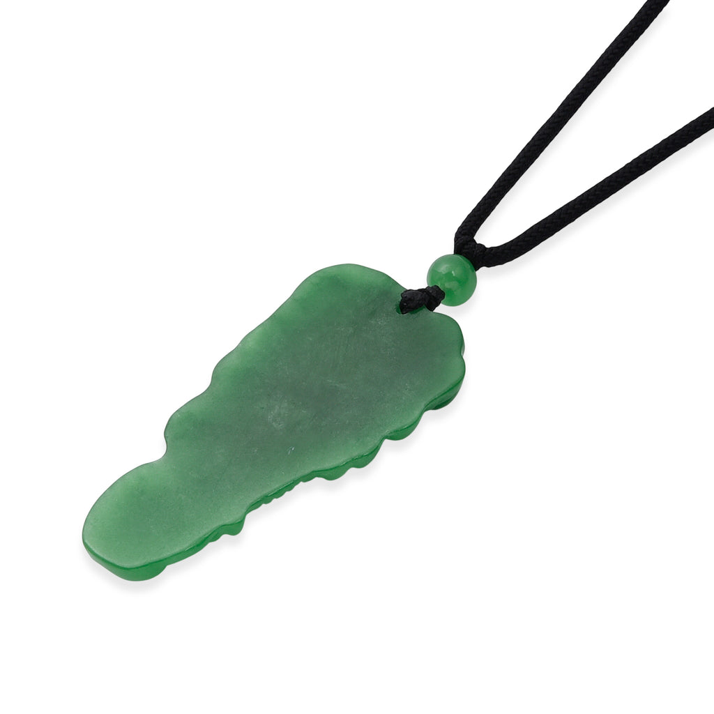Green Jade Adjustable Carved Dragon Necklace with Cotton Thread (Size - 28) 145.00 Ct._8572248_4