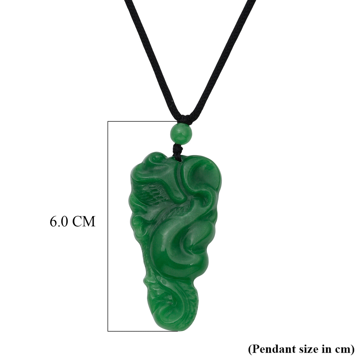 Green Jade Adjustable Carved Dragon Necklace with Cotton Thread (Size - 28) 145.00 Ct. 8572248 7