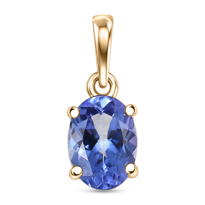 9K Yellow Gold AA Tanzanite Solitaire Pendant 8572271 1
