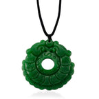 Green Jade Adjustable Carved Pixiu Necklace with Cotton Thread (Size - 28) 145.00 Ct._8572279