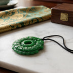 Green Jade Adjustable Carved Pixiu Necklace with Cotton Thread (Size - 28) 145.00 Ct._8572279_2