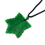 Green Jade Adjustable Leaf Necklace with Cotton Thread (Size - 28) 80.00 Ct._8572280_3