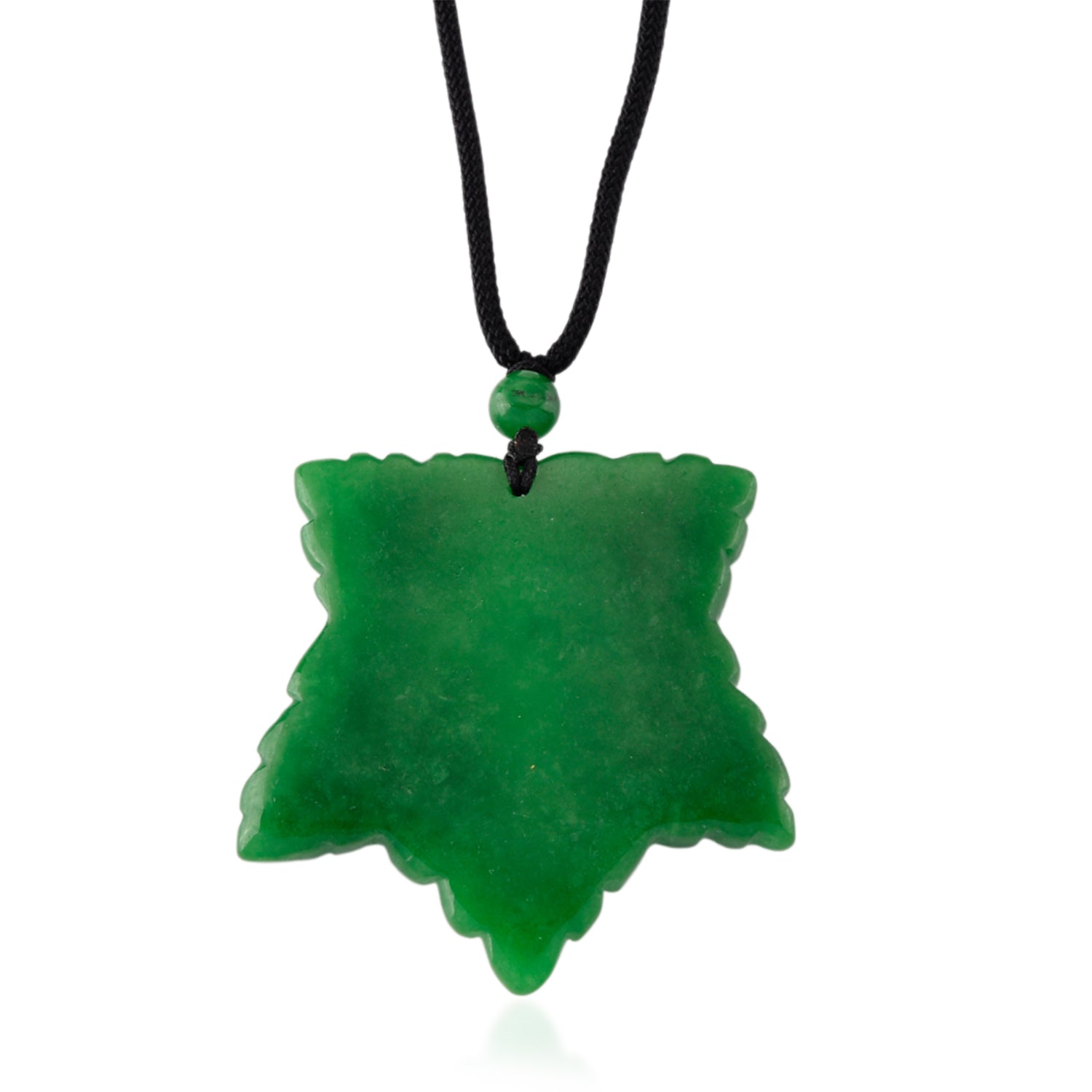Green Jade Adjustable Leaf Necklace with Cotton Thread (Size - 28) 80.00 Ct. V32514712 5