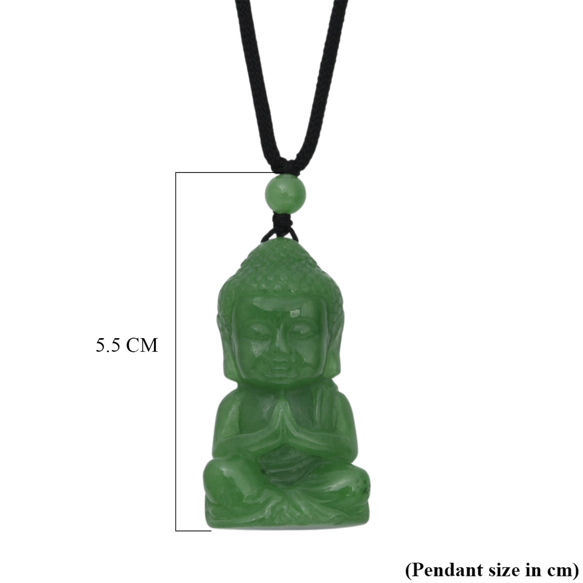 Green Jade Adjustable Buddha Necklace with Cotton Thread (Size - 28) 130.00 Ct. V32515582 7