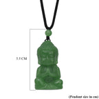 Green Jade Adjustable Buddha Necklace with Cotton Thread (Size - 28) 130.00 Ct._8572281_6