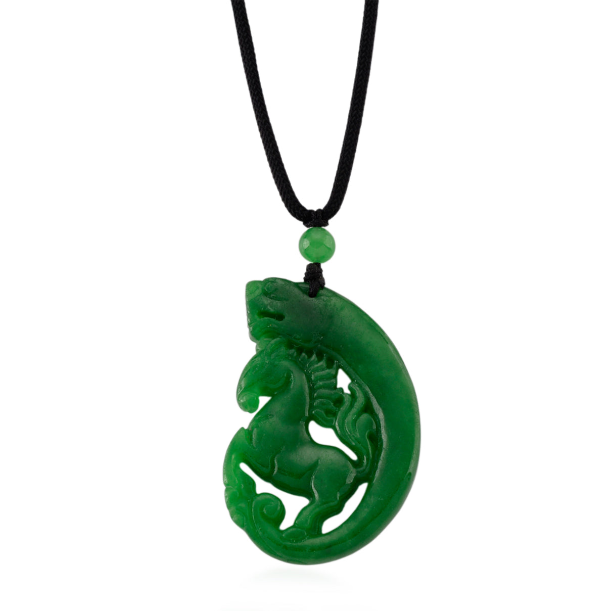Green Jade Adjustable Necklace with Cotton Thread (Size - 28) 70.00 Ct. 8572282 0