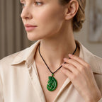 Green Jade Adjustable Necklace with Cotton Thread (Size - 28) 70.00 Ct._8572282_1