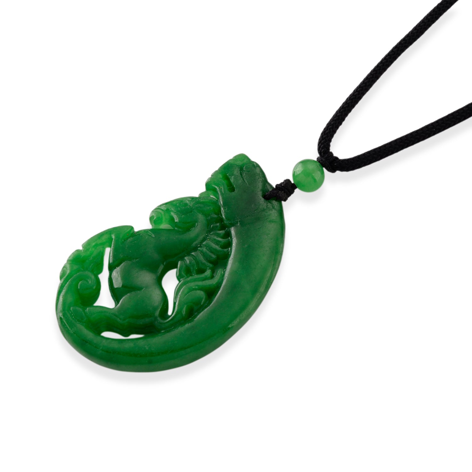 Green Jade Adjustable Necklace with Cotton Thread (Size - 28) 70.00 Ct. 8572282 4