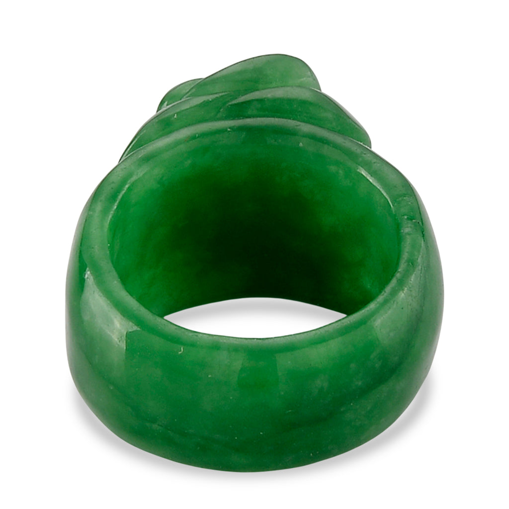 Green Jade Flower Carved Ring 50.00 Ct._8572300_4