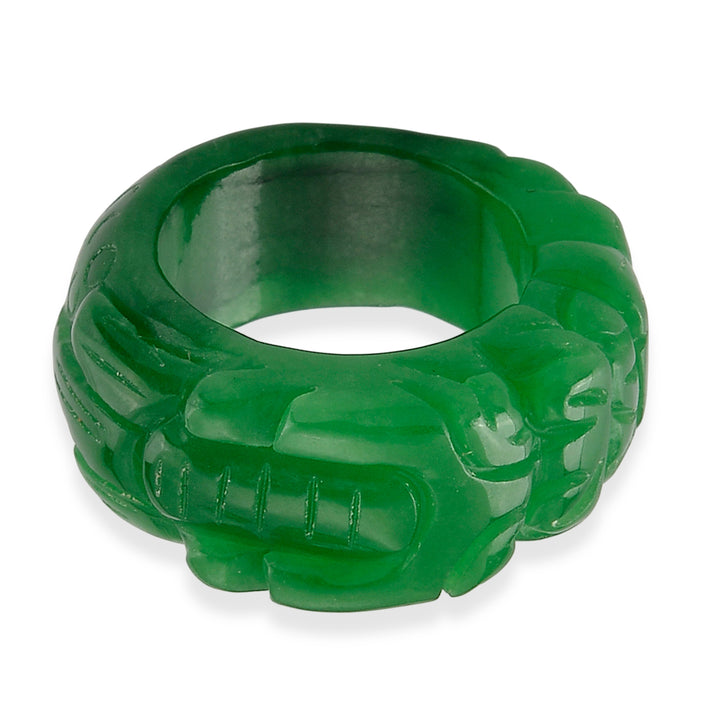 Green Jadeite Jade Dragon Band Ring 45.00 Ct. 8572303 1