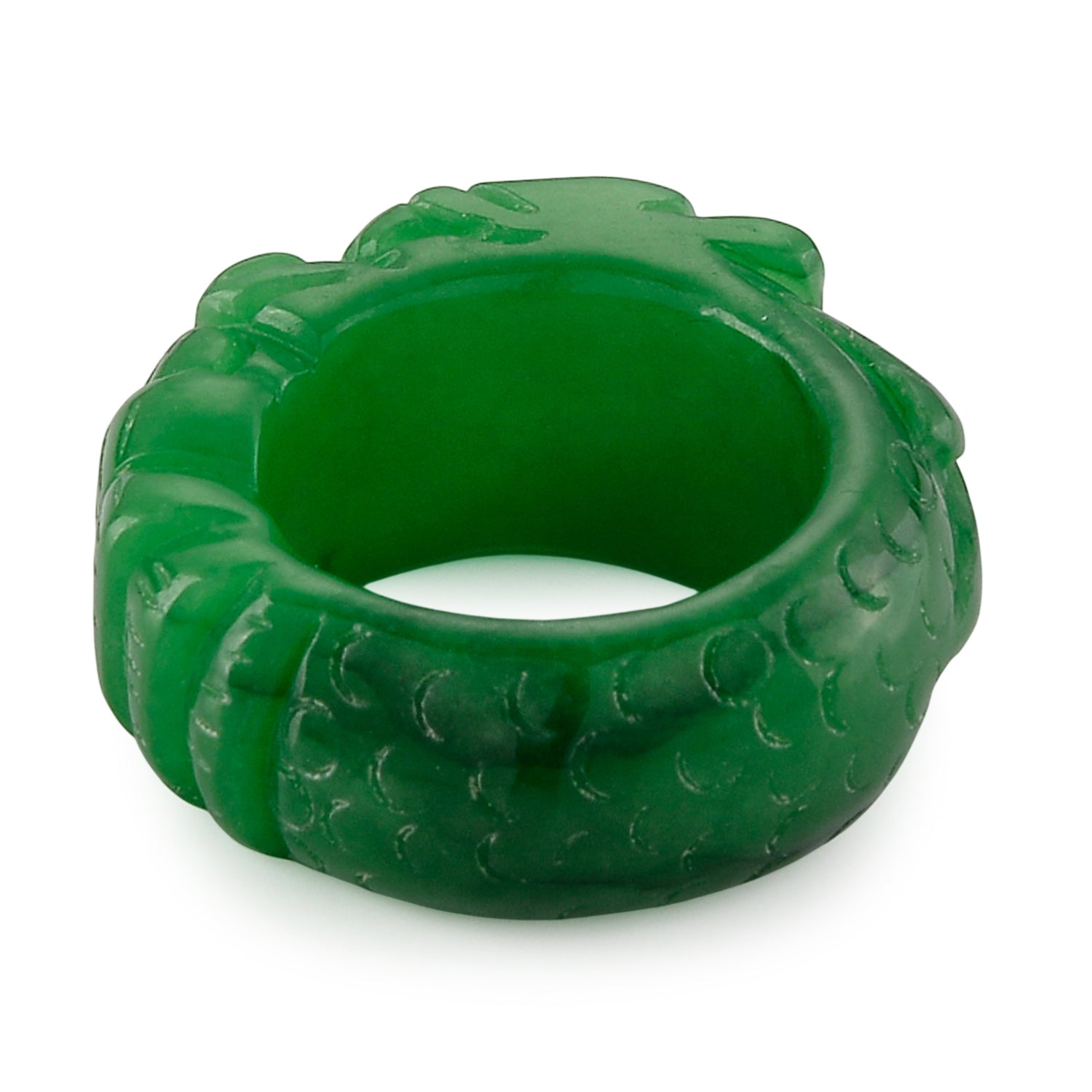 Green Jadeite Jade Dragon Band Ring 45.00 Ct. 8572303 5