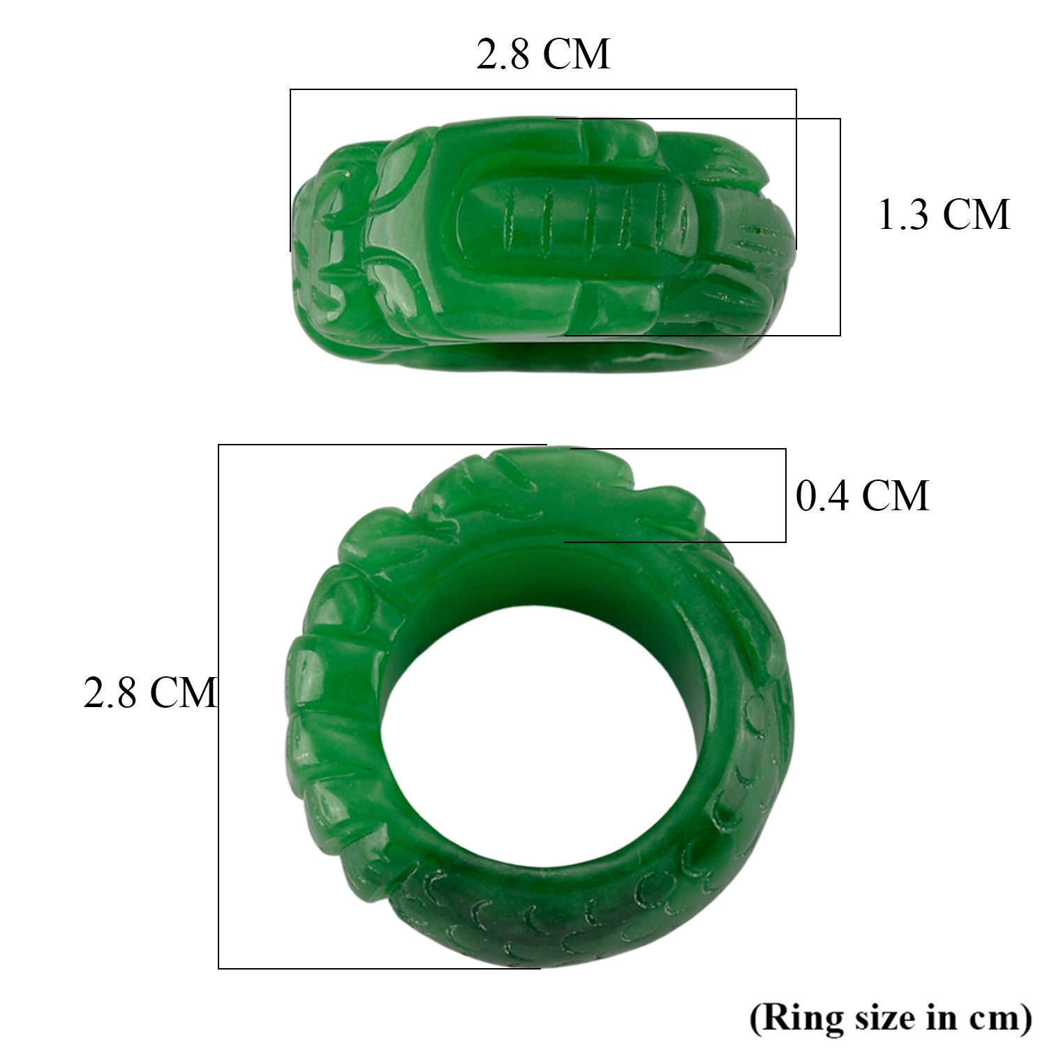 Green Jadeite Jade Dragon Band Ring 45.00 Ct. 8572303 6