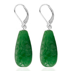 D'Joy - Green Jade Drop Earring with Lever Back in Rhodium Overlay Sterling Silver 50.00 Ct._8572304_3