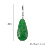 D'Joy - Green Jade Drop Earring with Lever Back in Rhodium Overlay Sterling Silver 50.00 Ct._8572304_5