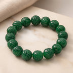 Green Jade Stretchable Bead Bracelet (Size - 7) 300.00 Ct._8572305_2