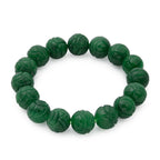 Green Jade Stretchable Bead Bracelet (Size - 7) 300.00 Ct._8572305_3
