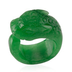 Green Jade Dragon Carved Ring 55.00 Ct._8572328