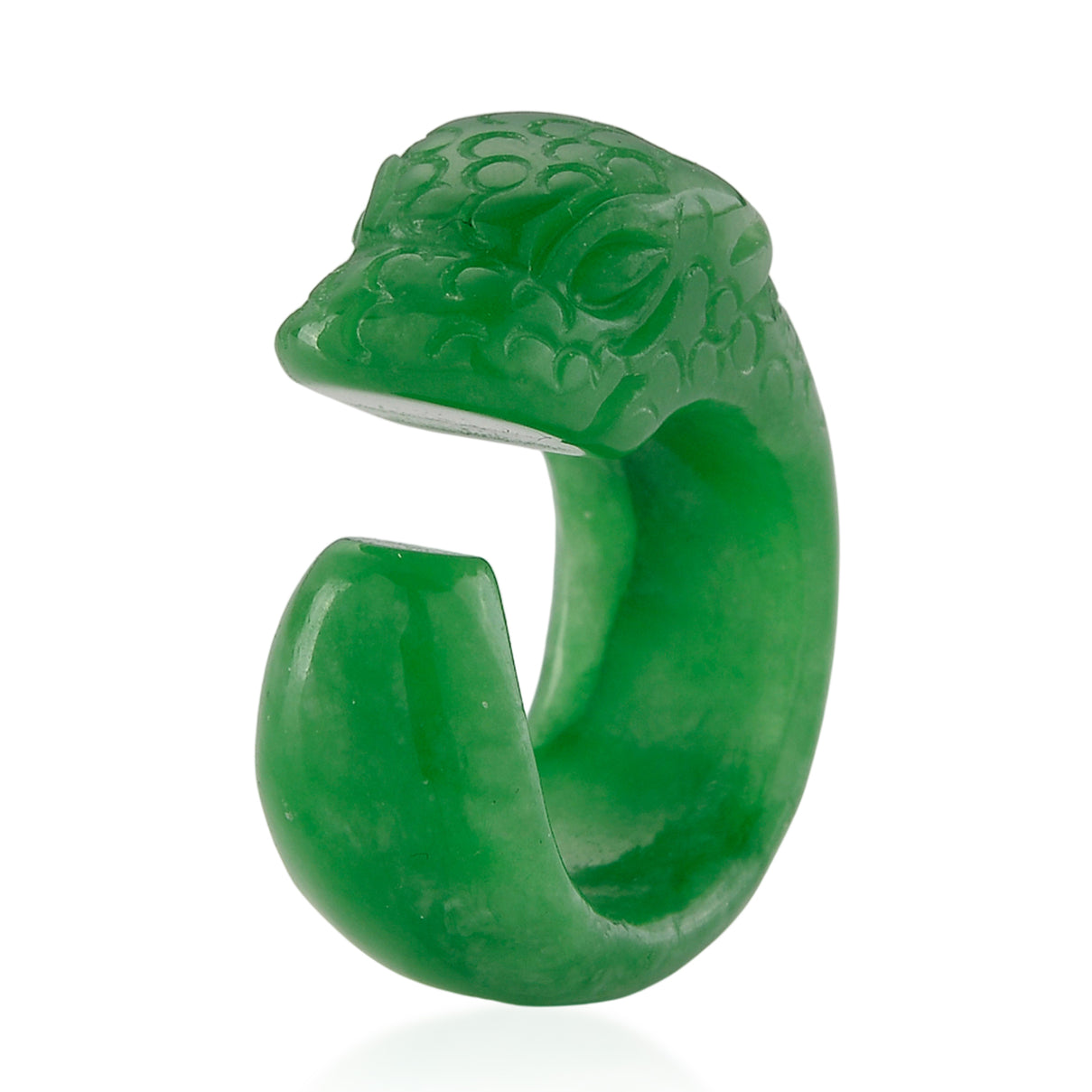 Green Jade Dragon Carved Ring 55.00 Ct. V32513879 4