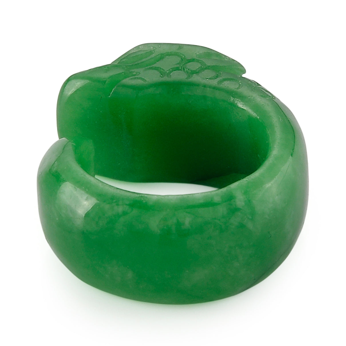 Green Jade Dragon Carved Ring 55.00 Ct. V32514560 5