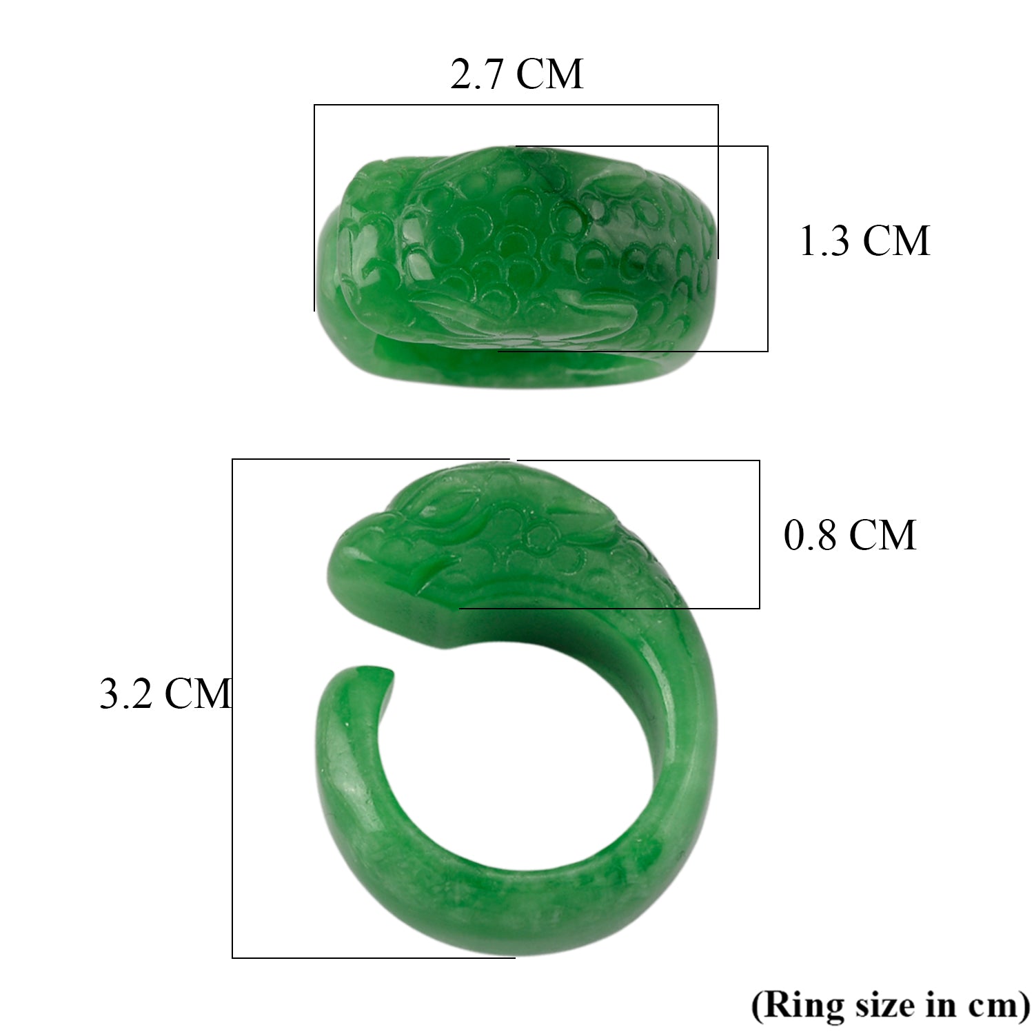 Green Jade Dragon Carved Ring 55.00 Ct. V32514560 6