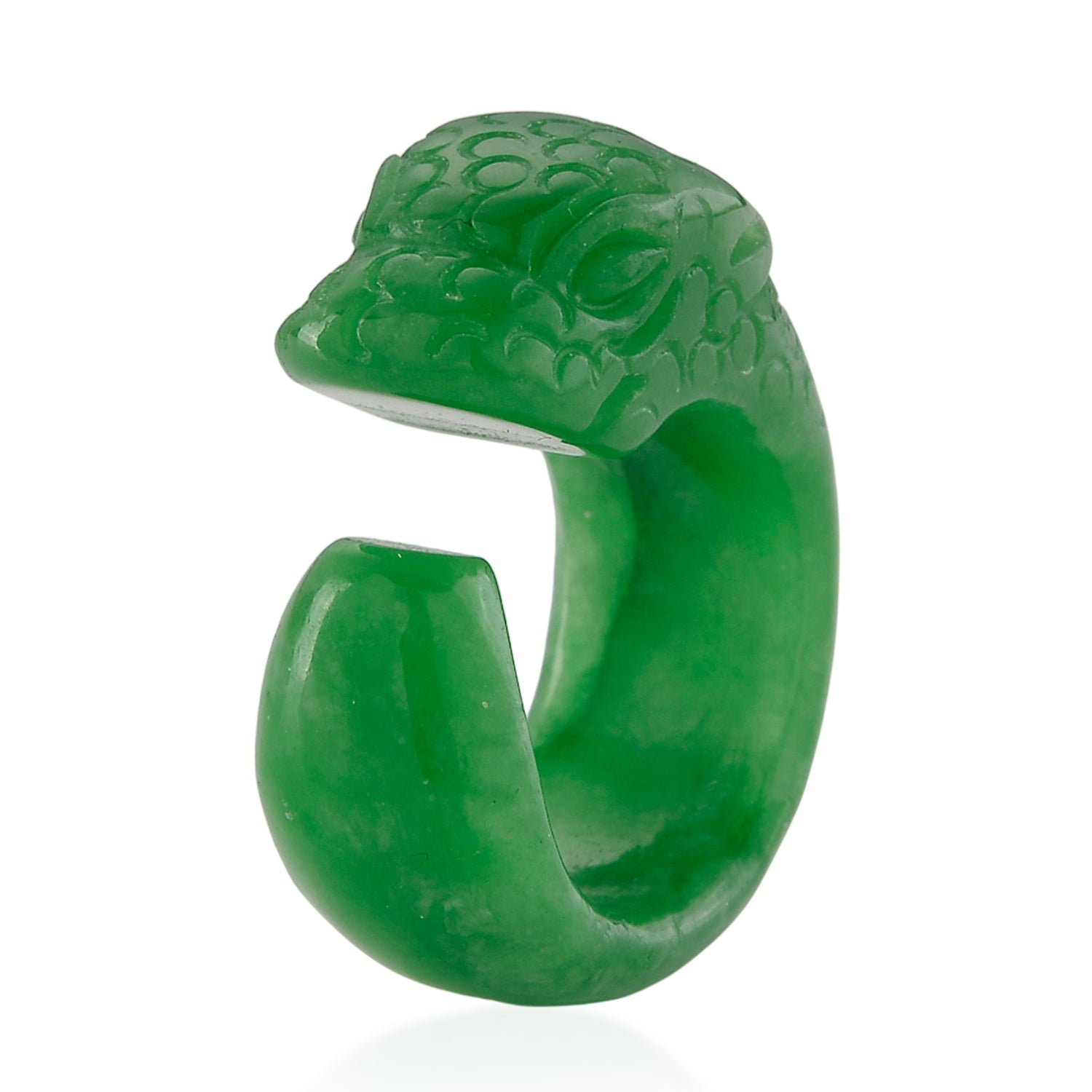 Green Jade Dragon Carved Ring 55.00 Ct. V32515257 4