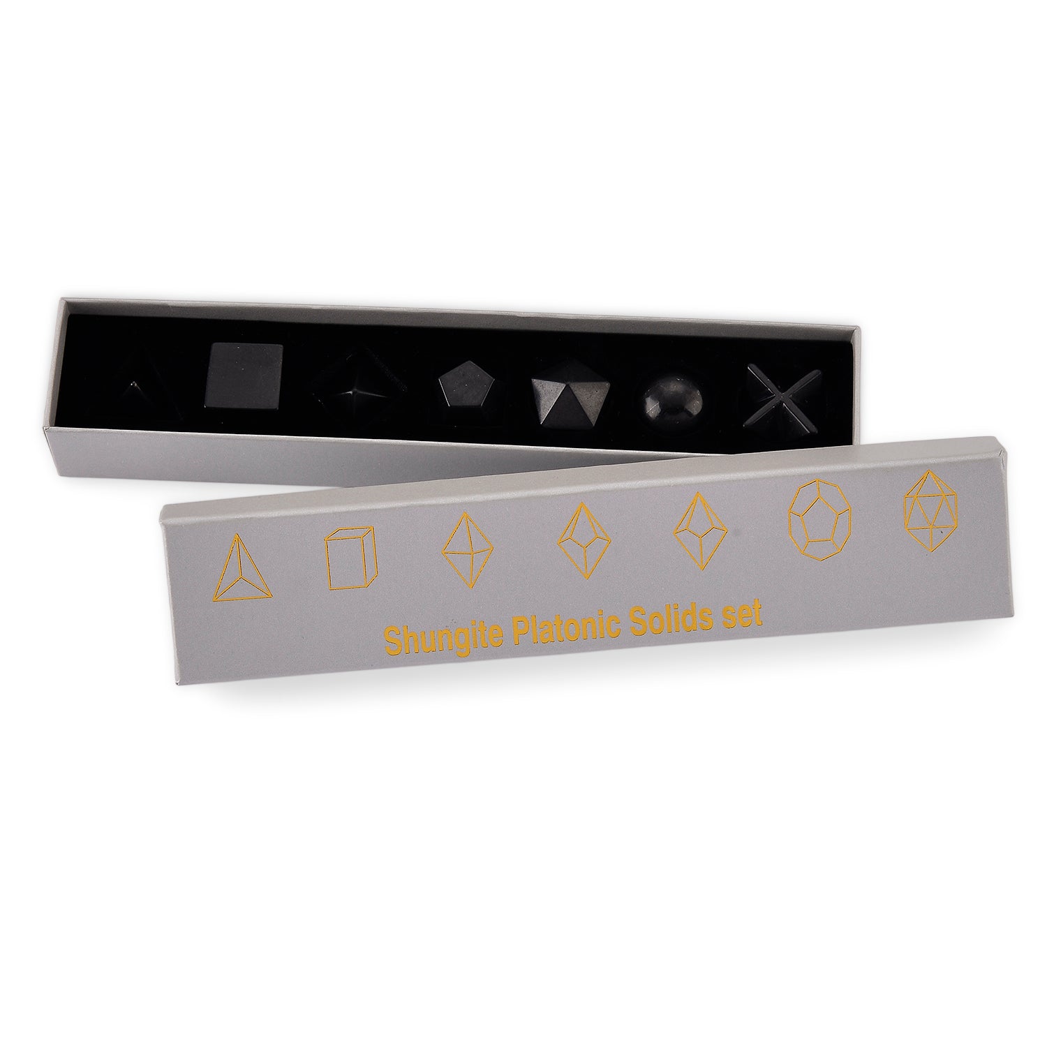 Natural Shungite Platonic Solid Set (7-Piece) 450.00 Ct. 8572336 3