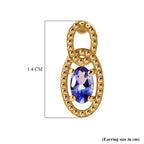 D'Joy - AAA Tanzanite Solitaire Stud Push Post Earring in Yellow Gold Plated Sterling Silver_8572378_4