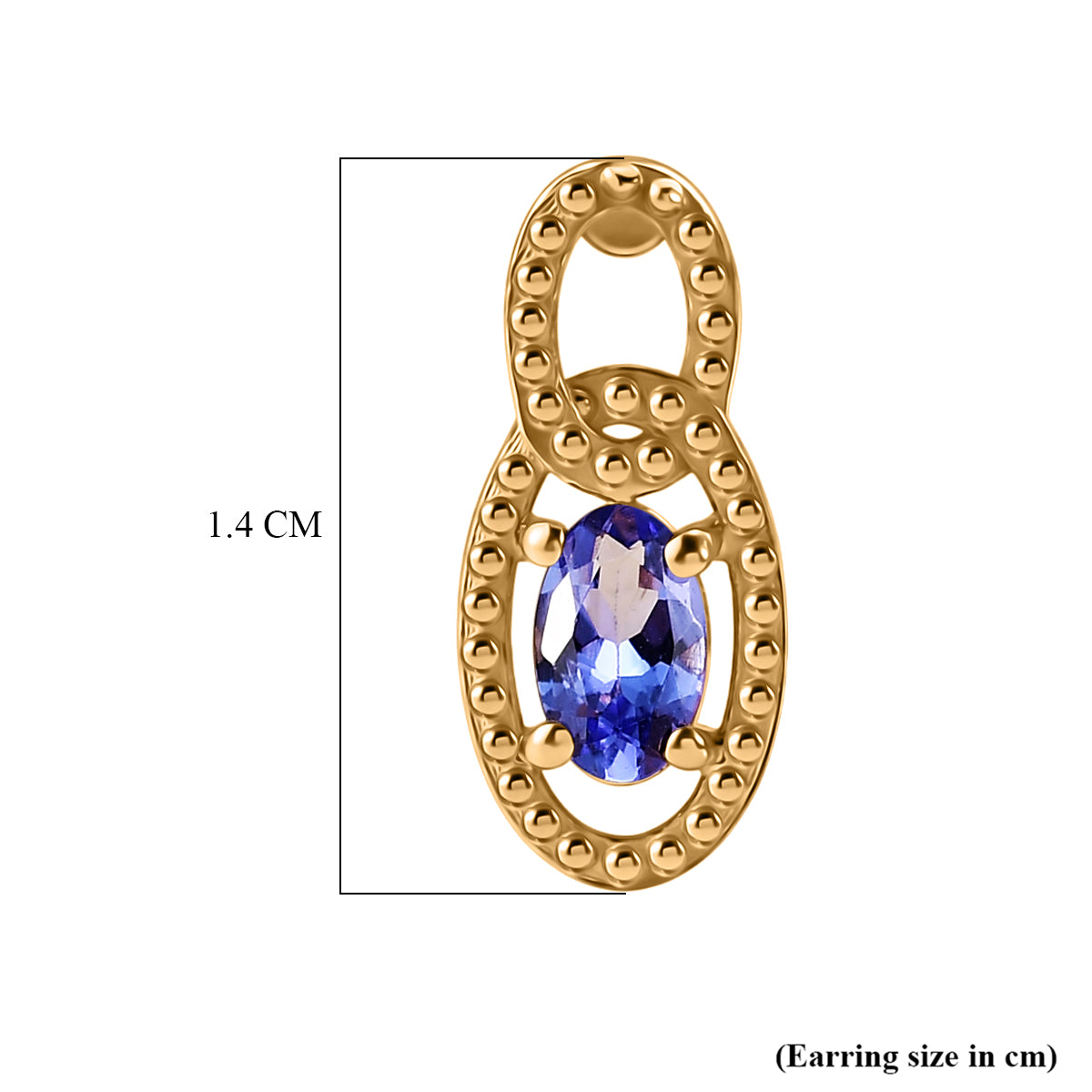 D'Joy - AAA Tanzanite Solitaire Stud Push Post Earring in Yellow Gold Plated Sterling Silver V32513212 5