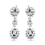 D'Joy - Tanzanite & White Zircon Dangling Earring with Push Post in Rhodium Overlay Sterling Silver 1.45 Ct._8572391_4