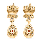 D'Joy - Natural Crimson Fire Opal & White Zircon Dangling Earring with Push Post in Yellow Gold Plated Sterling Silver_8572399_4