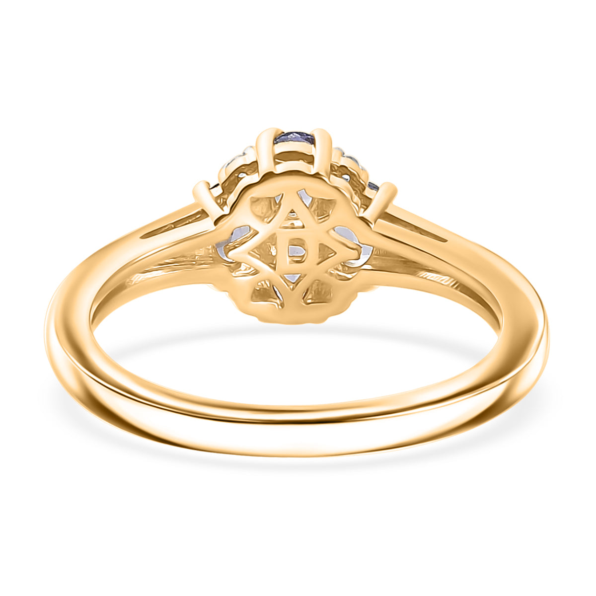D'Joy - Tanzanite &amp; White Zircon Cluster Ring in Yellow Gold Plated Sterling Silver V32519364 5