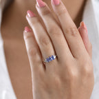 D'Joy - Tanzanite & White Diamond Ring in Rhodium Overlay Sterling Silver 0.83 Ct._8572418_1