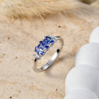 D'Joy - Tanzanite & White Diamond Ring in Rhodium Overlay Sterling Silver 0.83 Ct._8572418_2