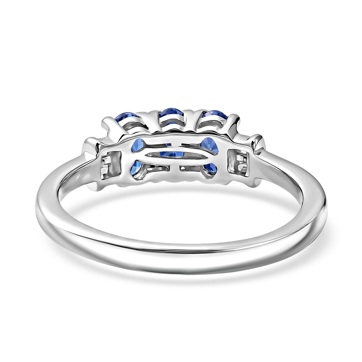 D'Joy - Tanzanite &amp; White Diamond Ring in Rhodium Overlay Sterling Silver V32611595 5